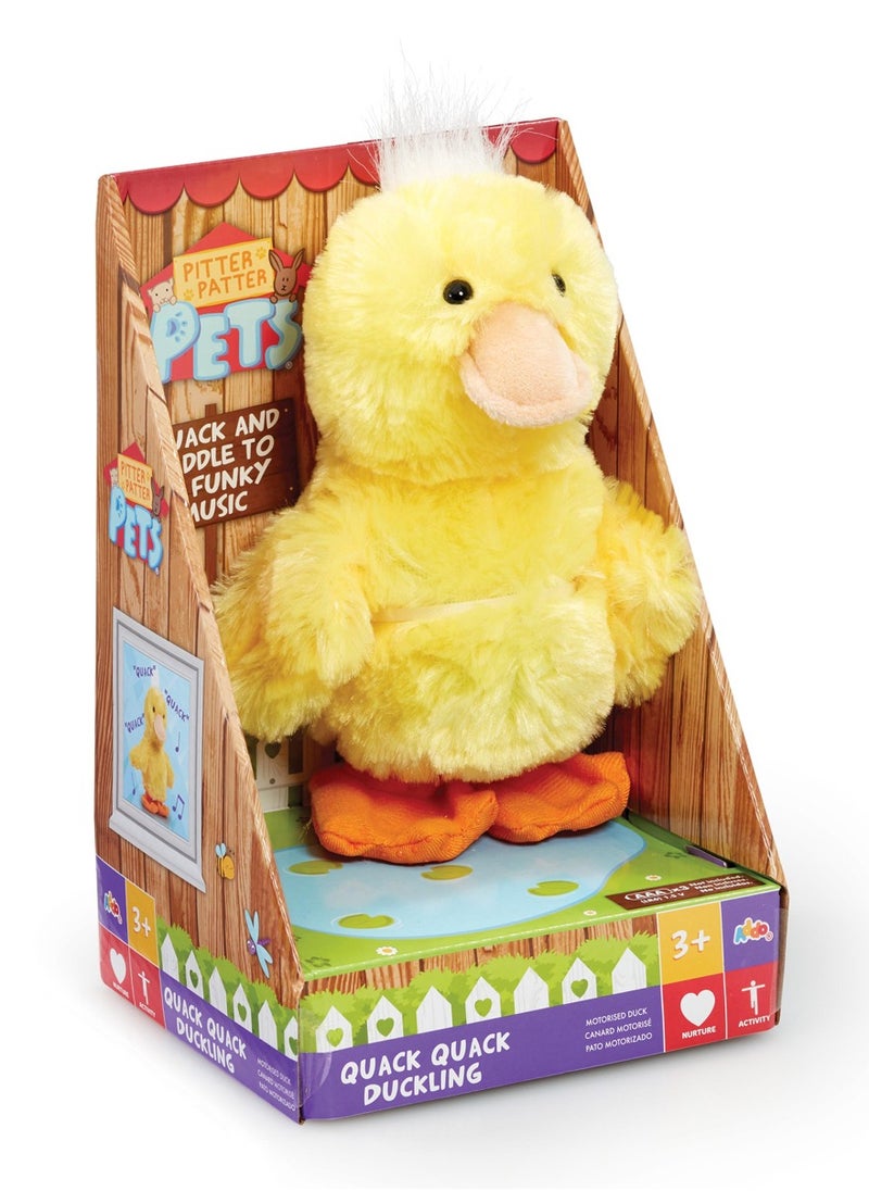 Addo Pitter Patter Quak Quack Walk Along Duckling, Battery Operated | Dancing Duck | Soft Toy | Interactive Plush Toy | Snuggling Plush Pet |Gift for Kids and Toddlers