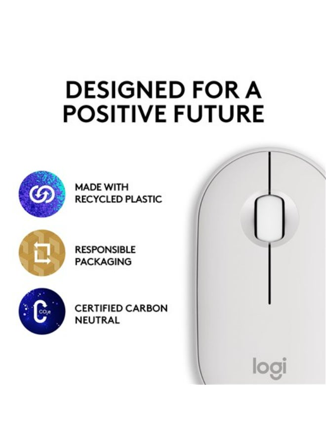 Pebble 2 M350s Wireless Mouse Bluetooth Wireless Up to 4000 DPI White White