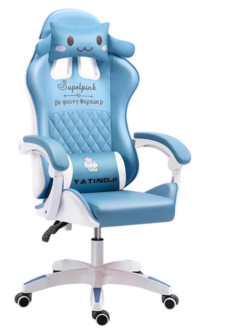 Blue Cartoon Gaming Chair Ergonomic Comfort for Study & Gaming