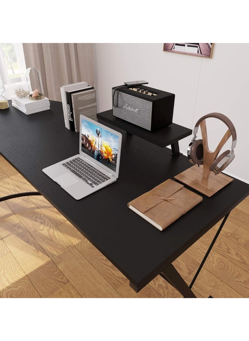 L-Shaped Corner Office Computer Table - Modern Black Design
