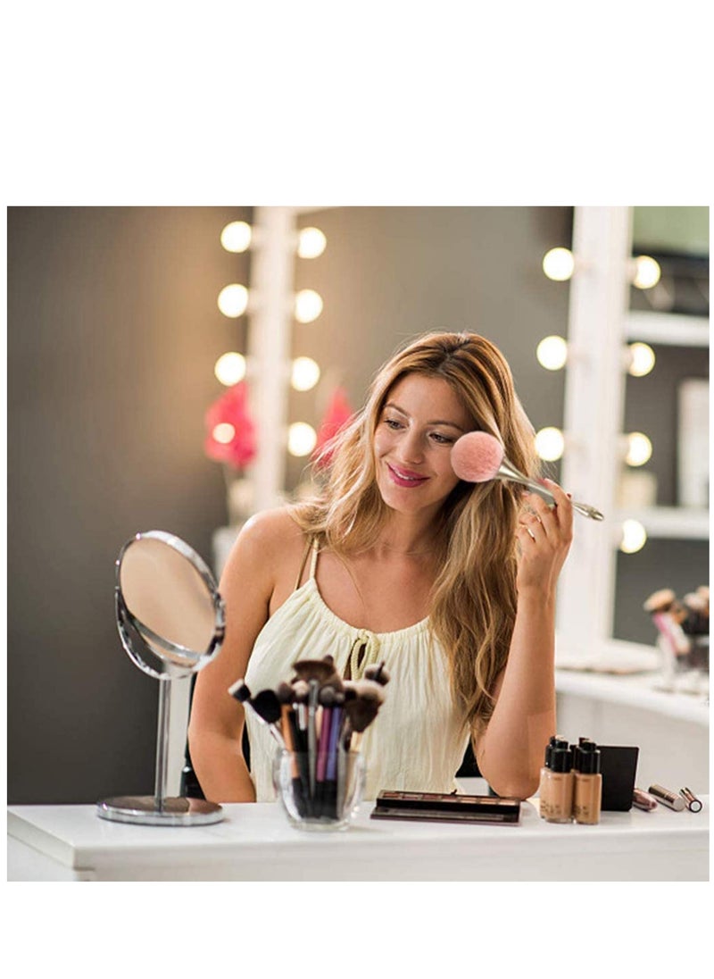 2 Pcs Large Mineral Powder Brush, Soft Fluffy Foundation Brush, Professional Powder Brush and Blush Brush for Daily Makeup, Rose Gold