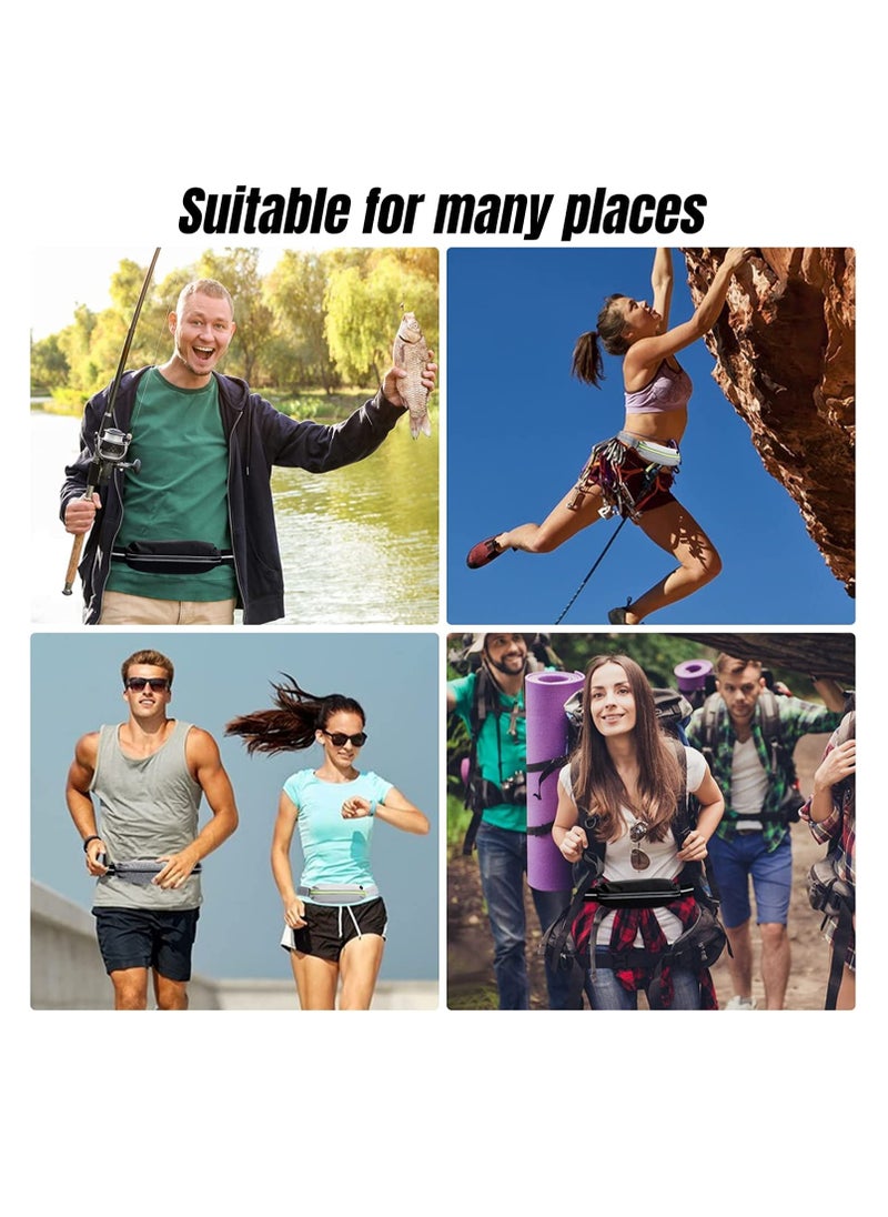 Running Waist Packs, Slim f anny Pack, Reflective Ultra Light Jogging Pouch with Headphone Port, Waterproof Phone Holder for Running Hiking Gym for Women and Men, Adjustable Running Waist Belt