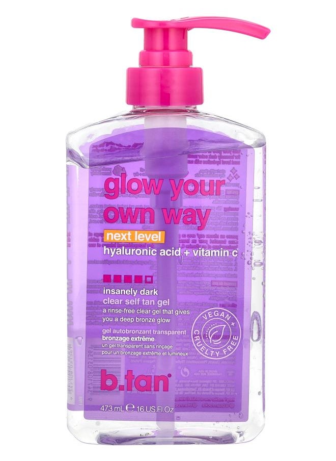 Glow Your Own Way Clear Self Tan Gel Insanely Dark 16 Fl Oz  473 Ml
