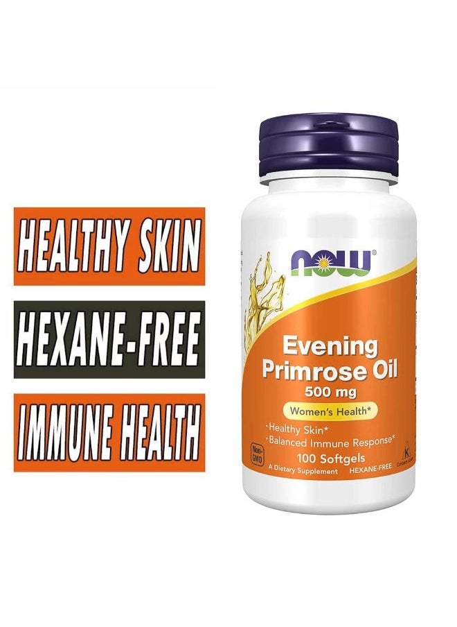 Now Evening Primrose Oil 500Mg, 100Softgels