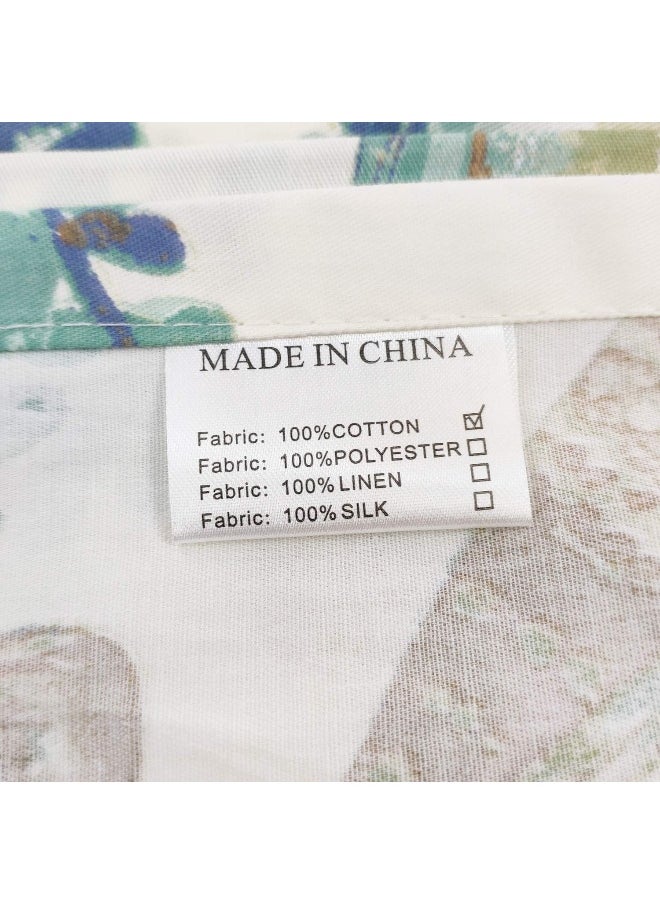 FADFAY 100% Cotton Tropical Bedding Sets Duvet Cover Set/Pillowcases Queen Off-white