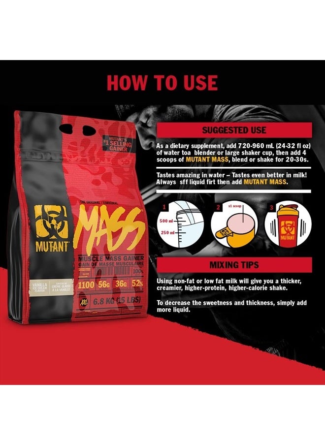 Mass Weight Gainer, Whey & Casein Protein Powder Blend, 15 lb - Triple Chocolate