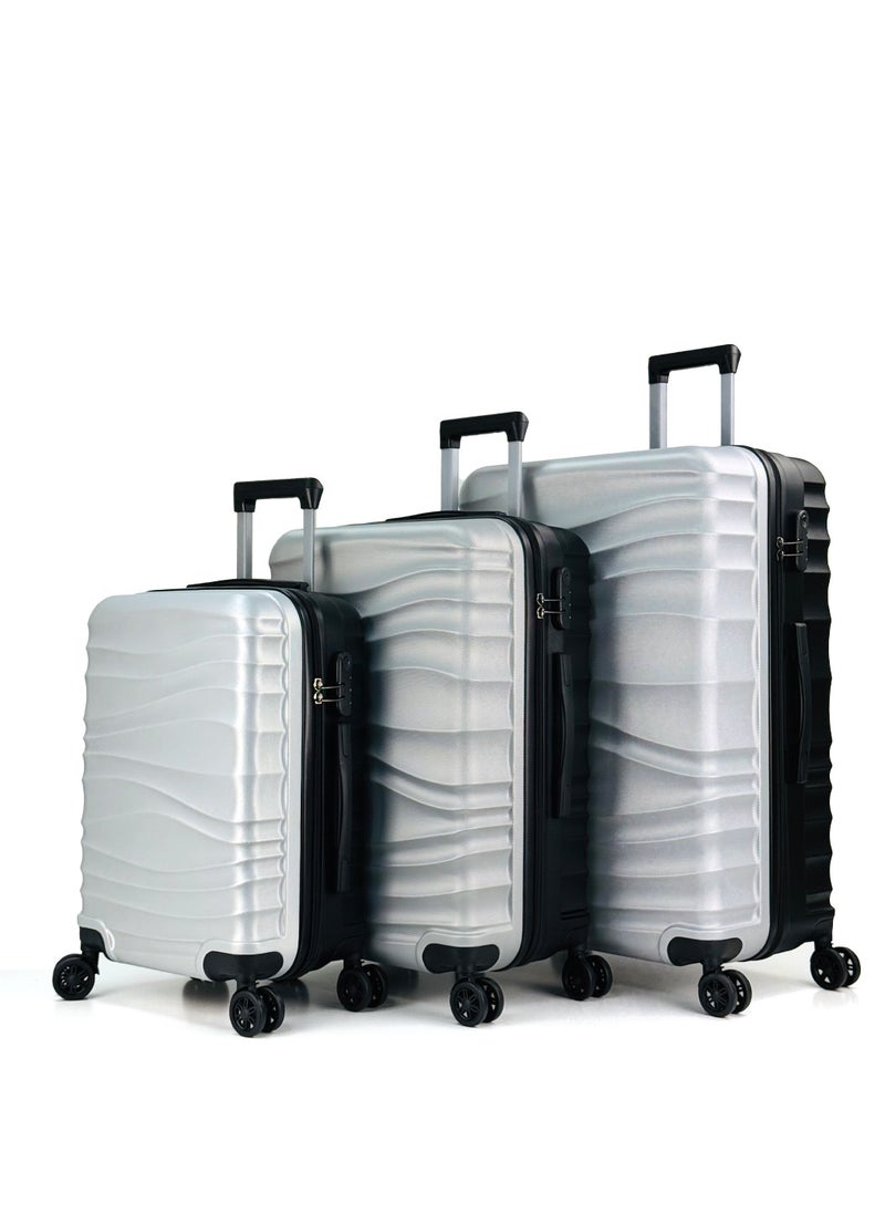 Premium Hard Shell Luggage Set  – 3-Piece Suitcase Set, Lightweight ABS Trolley Bags with Spinner Wheels, Combination Lock, Durable Travel Suitcases – 20