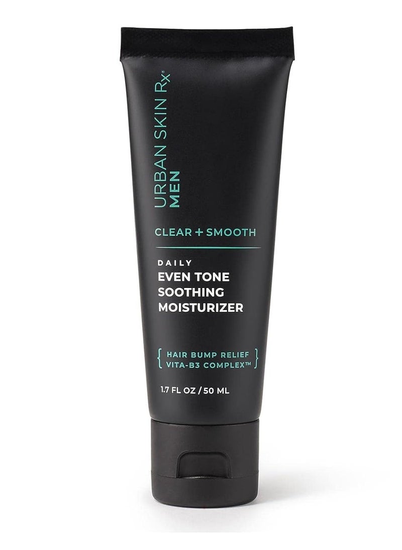 Urban Skin Rx Mens Daily Even Tone Moisturizer, Soothing, Lightweight Moisturizer for Men, Hydrating for Skin, Formulated with Hyaluronic Acid, Aloe, Niacinamide and Provitamin B5, 1.7 Fl Oz
