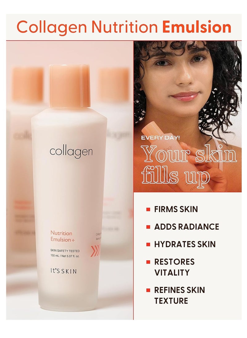 It'S SKIN Collagen Nutrition Emulsion - Marine Collagen Volume & Firming Facial Lotion, Intense Revitalizing & Elasticity for Rough and Aging Skin, 5.07 fl.oz.