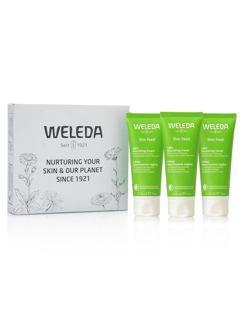 Weleda - Skin Food Light Moisturizing Cream 3-pack - Fast-Absorbing, Ultra-Hydrating Formula with Sunflower Oil and Pansy Extract