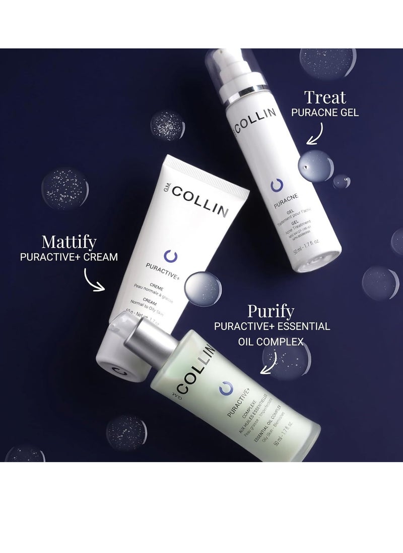 G.M. COLLIN Puractive+ Cream | Moisturizing Face Cream for Oily to Acne-Prone Skin | Reduces Excess Oil, Matifies the Skin and Tightens Enlarged Pores