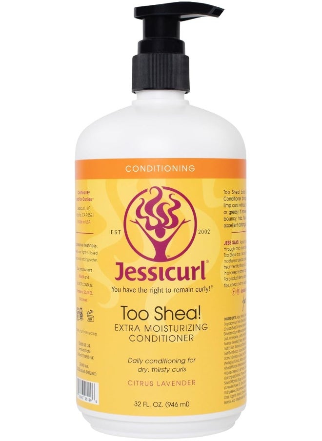 Too Shea Extra Moisturizing Conditioner, Citrus Lavender, 32.0 Fluid Ounce