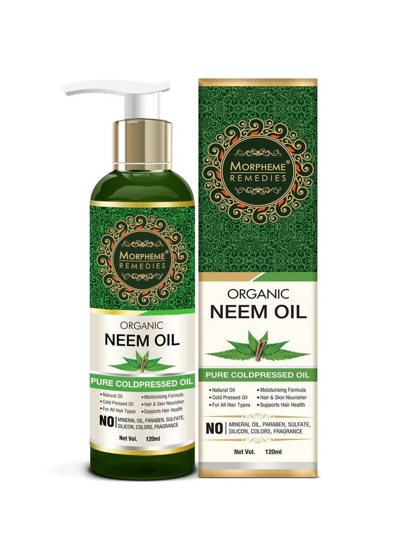 Morpheme Remedies Pure Organic Neem Oil ColdPressed Oil for Hair & Skin 120ml