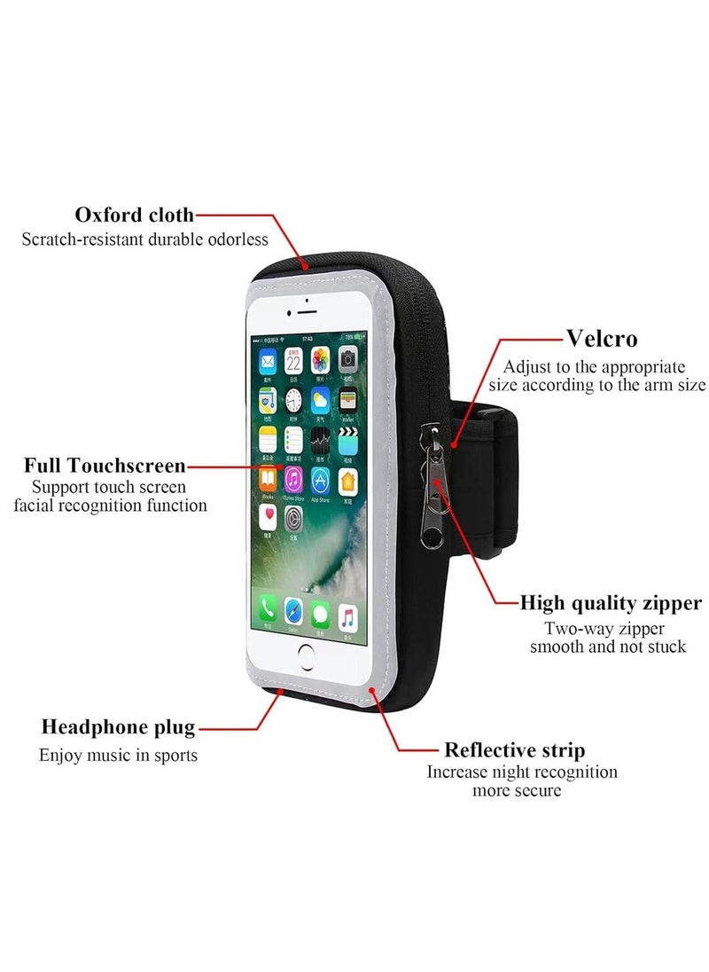 Running Armband Phone Holder For Running Full Touchscreen Phone Arm Bands For Running Sports Phone Holder IPhone 13 Pro Max 12 11 Xs Xr 8 7 Galaxy S20 S10 S9 S8