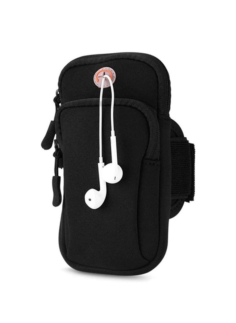 Phone Arm Bag Armband Cell Phone Holder For Running Gym Sports Waterproof Black Cell Phone Holder Pouch Case With Earphone Hole