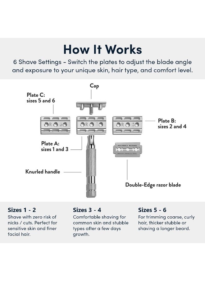 6C Shave Kit, White Chrome
