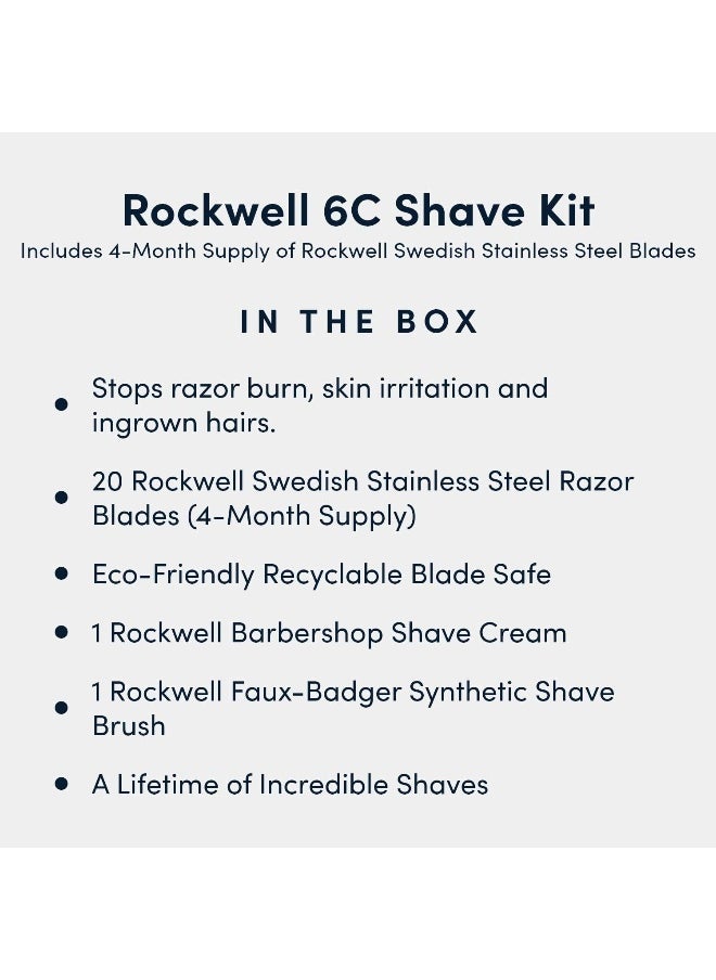6C Shave Kit, White Chrome