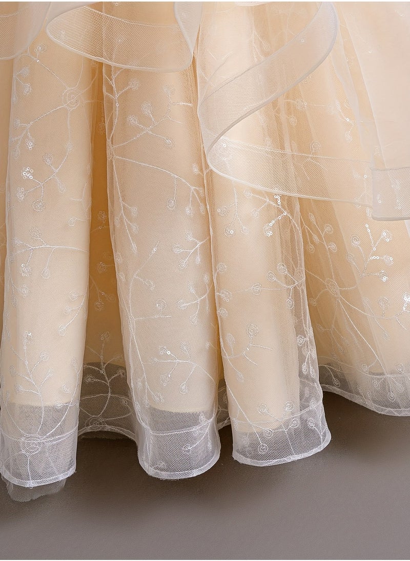 Long Sleeve Evening Gown with Pearl Detail Perfect for Piano Performances And Fashion Shows,Eid Festival All Season Polyester Dress