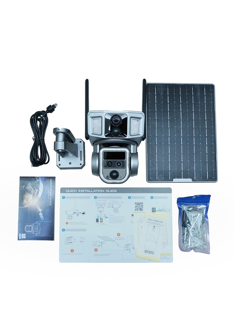 Y7A 4K 8MP Solar-Powered Outdoor Security Camera with 355° PTZ, IR Night Vision, 4G/Wi-Fi Dual Connectivity, Two-Way Audio, Human Detection, IP66, 10X Zoom, TF/Cloud Storage, 1-Year Warranty