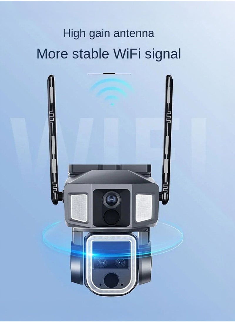 Y7A 4K 8MP Solar-Powered Outdoor Security Camera with 355° PTZ, IR Night Vision, 4G/Wi-Fi Dual Connectivity, Two-Way Audio, Human Detection, IP66, 10X Zoom, TF/Cloud Storage, 1-Year Warranty