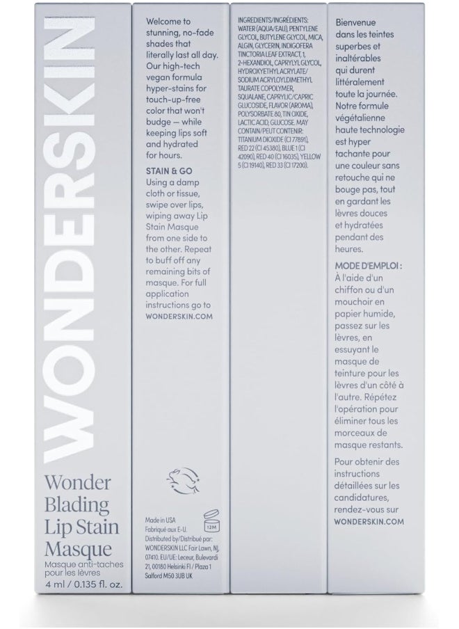 Wonder Blading Lip Stain Peel Off Masque - Long Lasting, Waterproof And Transfer Proof Pink Lip Tint, Matte Finish Peel Off Lip Stain (Crush Masque)