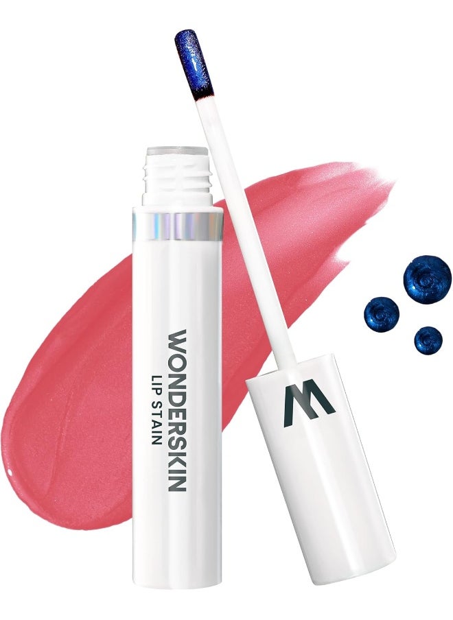 Wonder Blading Lip Stain Masque, Pink Lip Stain Long Lasting Transferproof, Waterproof Nude Lip Tint, Pink Lip Makeup Matte Finish (Romance Masque)