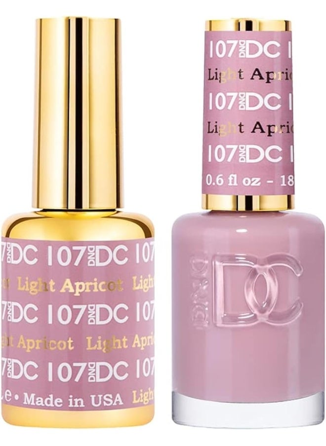 Gel Polish Set - 1 Each Of Beige Gel Polish And Beige Nail Polish, 107 Light Apricot, 0.5 Fl Oz