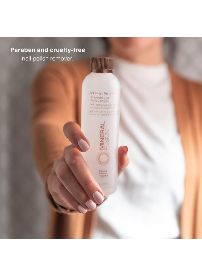 Mineral Fusion Acetone Free Nail Polish Remover, Gentle, Non-Drying, Regular & Gel Polish, 6 fl oz (2 Pack), Vegan & Cruelty-Free Nail Care for Women and Men