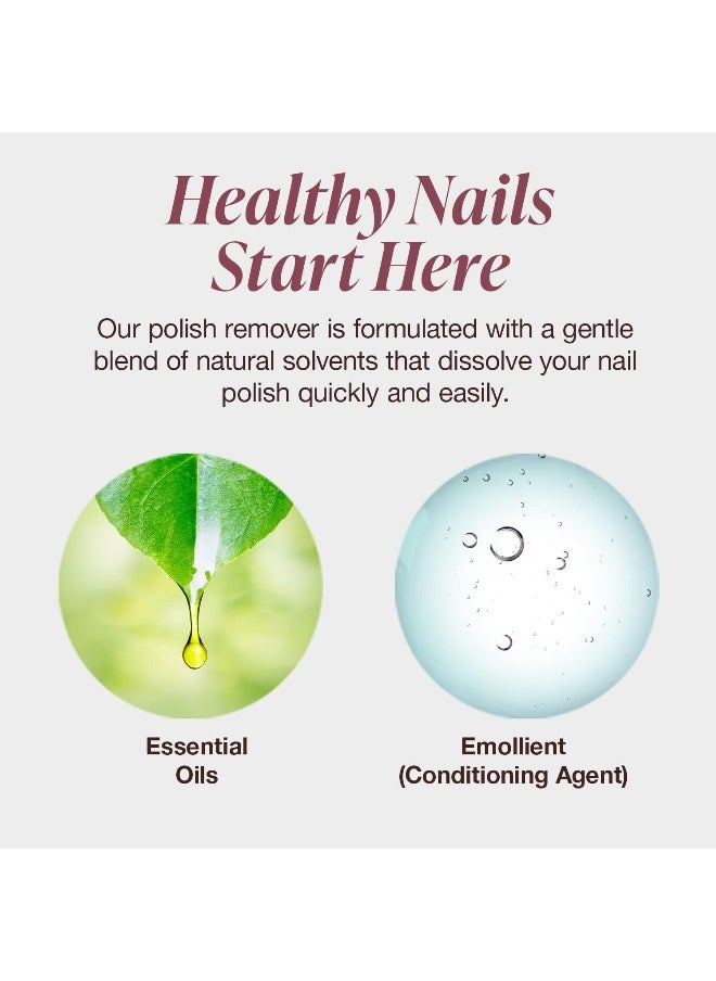 Mineral Fusion Acetone Free Nail Polish Remover, Gentle, Non-Drying, Regular & Gel Polish, 6 fl oz (2 Pack), Vegan & Cruelty-Free Nail Care for Women and Men