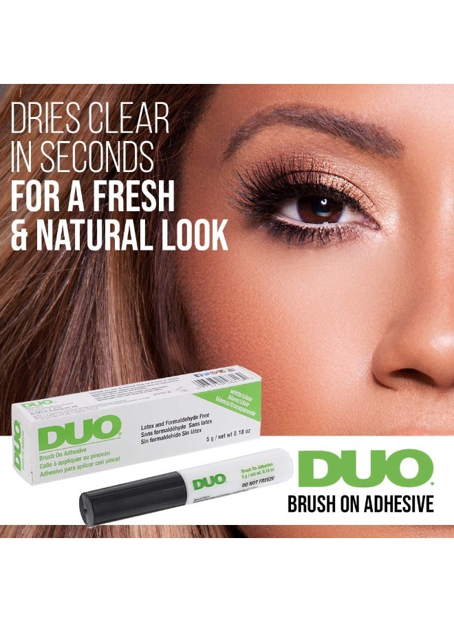 Brush-On Strip Lash Adhesive Clear Eyelash Glue With Vitamins A, C & E, Clear, 0.18 Oz, 1-Pack