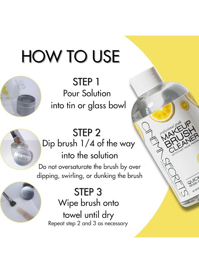 Professional Makeup Brush Cleaner, 8 Fl Oz, Lemon