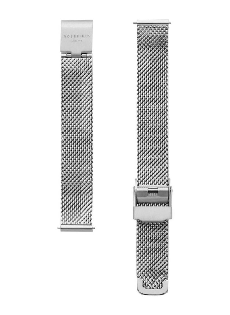 Women's Small Edit Pearl Silver Stainless Steel mesh Watch 26WS-266