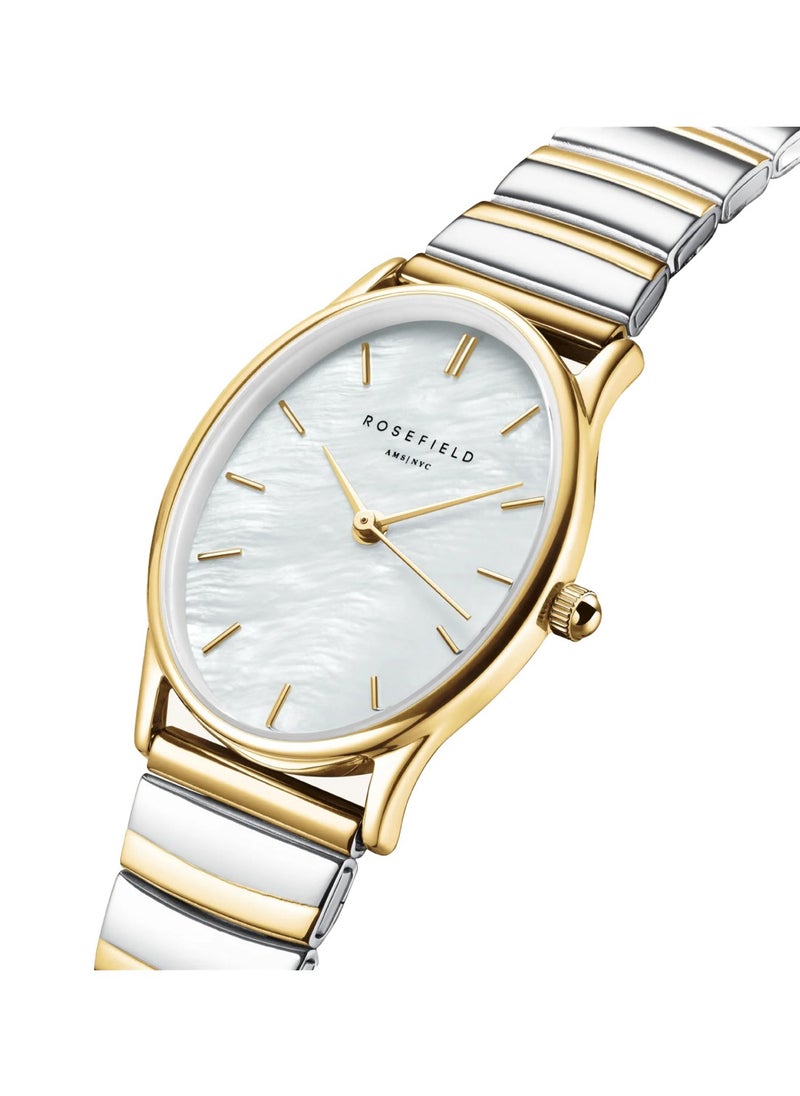 Women's Oval Pearl Duotone Stainless Steel Watch OVWDSG-OV17