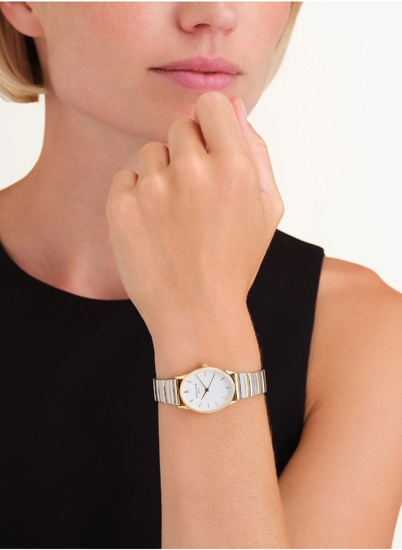 Women's Oval Pearl Duotone Stainless Steel Watch OVWDSG-OV17