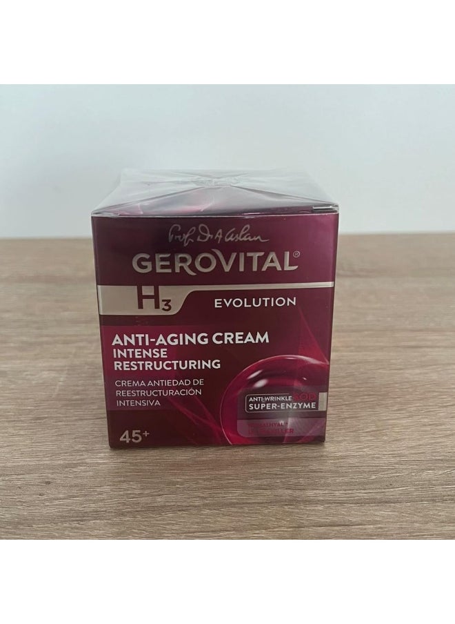 H3 Evolution, Anti-Aging Cream Intensive Restructuring With Superoxide Dismutase (The Anti-Aging Super Enzyme) 45+ (1.69 Fl.Oz)