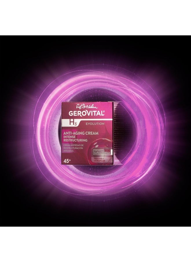 H3 Evolution, Anti-Aging Cream Intensive Restructuring With Superoxide Dismutase (The Anti-Aging Super Enzyme) 45+ (1.69 Fl.Oz)