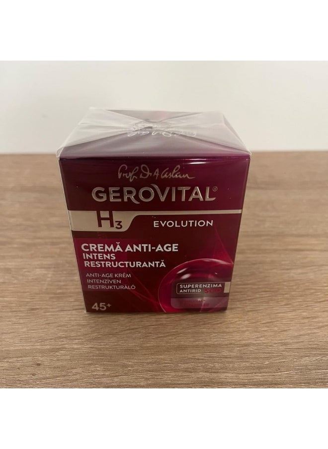 H3 Evolution, Anti-Aging Cream Intensive Restructuring With Superoxide Dismutase (The Anti-Aging Super Enzyme) 45+ (1.69 Fl.Oz)