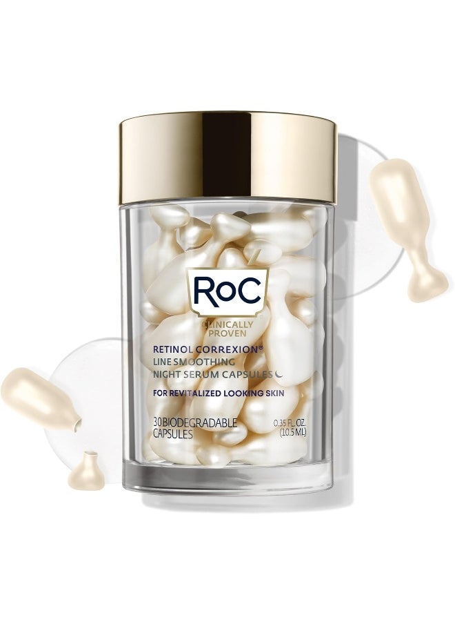 - Retinol Correxion Line Smoothing Night Serum Capsules - Daily Anti-Aging Skin Care Treatment - Firming Moisturiser - 30-Piece