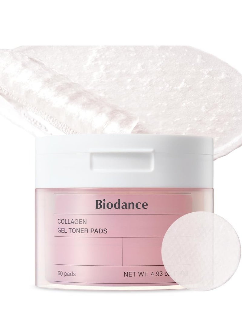 Collagen Gel Toner Pads | Pore Perfecting, Improving Elasticity, Korean Toner Pads for Sensitive Skin | 4.93 fl.oz.(140g), 60Pads