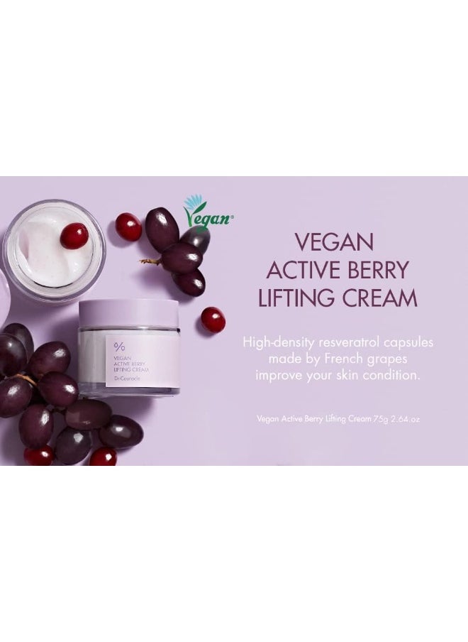 leegeehaam Dr.Ceuracle Vegan Active Berry Lifting Cream (75g / 2.64 oz.) - Antioxidant Moisturizer with Resveratrol Capsules and Vitamin A, Good for Hydration and Rejuvenation