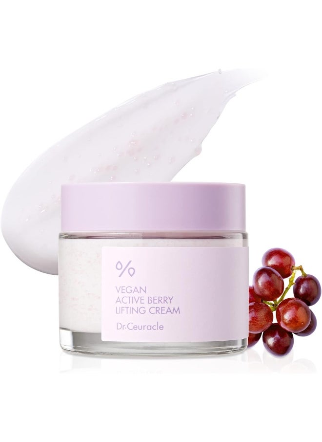 leegeehaam Dr.Ceuracle Vegan Active Berry Lifting Cream (75g / 2.64 oz.) - Antioxidant Moisturizer with Resveratrol Capsules and Vitamin A, Good for Hydration and Rejuvenation