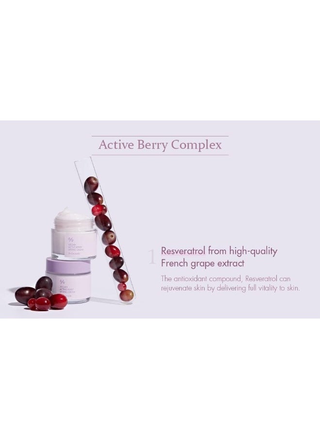 leegeehaam Dr.Ceuracle Vegan Active Berry Lifting Cream (75g / 2.64 oz.) - Antioxidant Moisturizer with Resveratrol Capsules and Vitamin A, Good for Hydration and Rejuvenation
