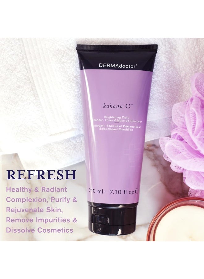 Kakadu C Brightening Daily Cleanser, Toner & Make-Up Remover For Women 7.1 Oz