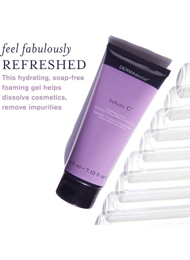 Kakadu C Brightening Daily Cleanser, Toner & Make-Up Remover For Women 7.1 Oz