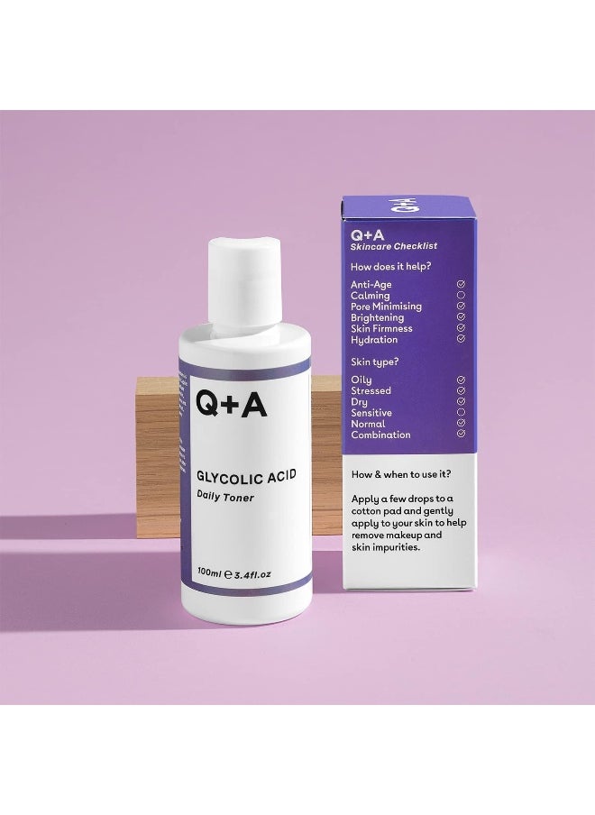 Glycolic Acid Daily Toner | 100Ml | Hydrating & Brightening Toner With Glycolic Acid, Hyaluronic Acid, And Betaine
