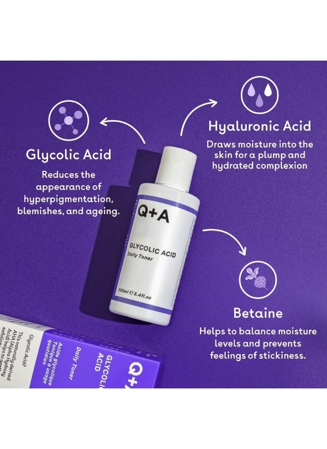 Glycolic Acid Daily Toner | 100Ml | Hydrating & Brightening Toner With Glycolic Acid, Hyaluronic Acid, And Betaine
