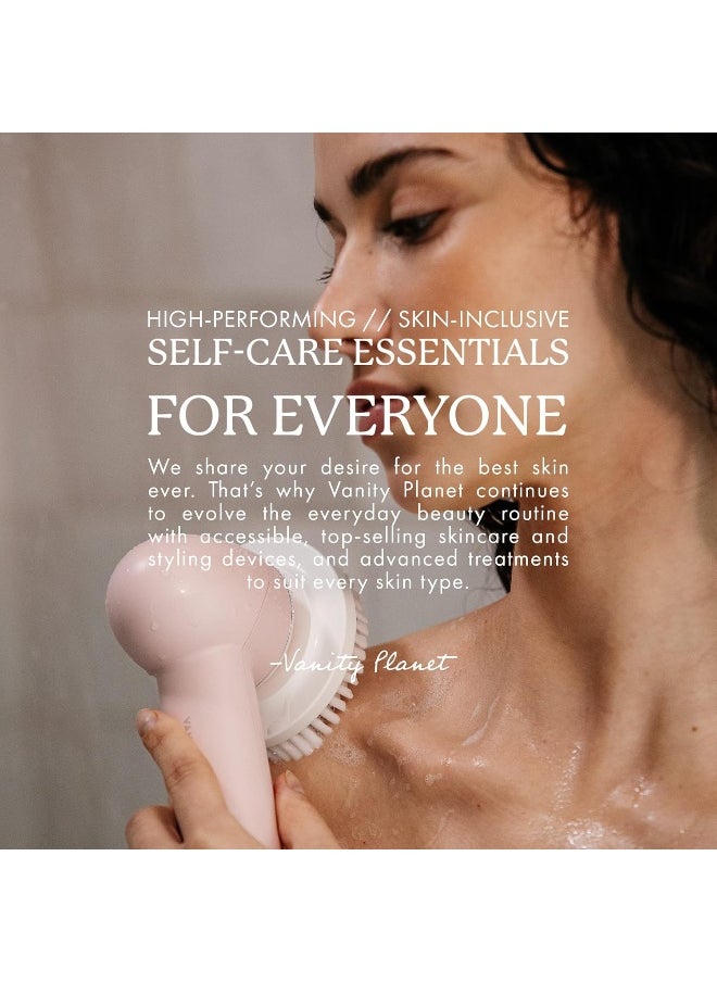 Raedia 2.0 Facial Cleansing Brush, 4 Interchangeable Brush Heads, Pink - Daily Cleansing Face Exfoliator For Glowing & Acne Prone Skin - Lightweight Silicone Water-Resistant Body Brush