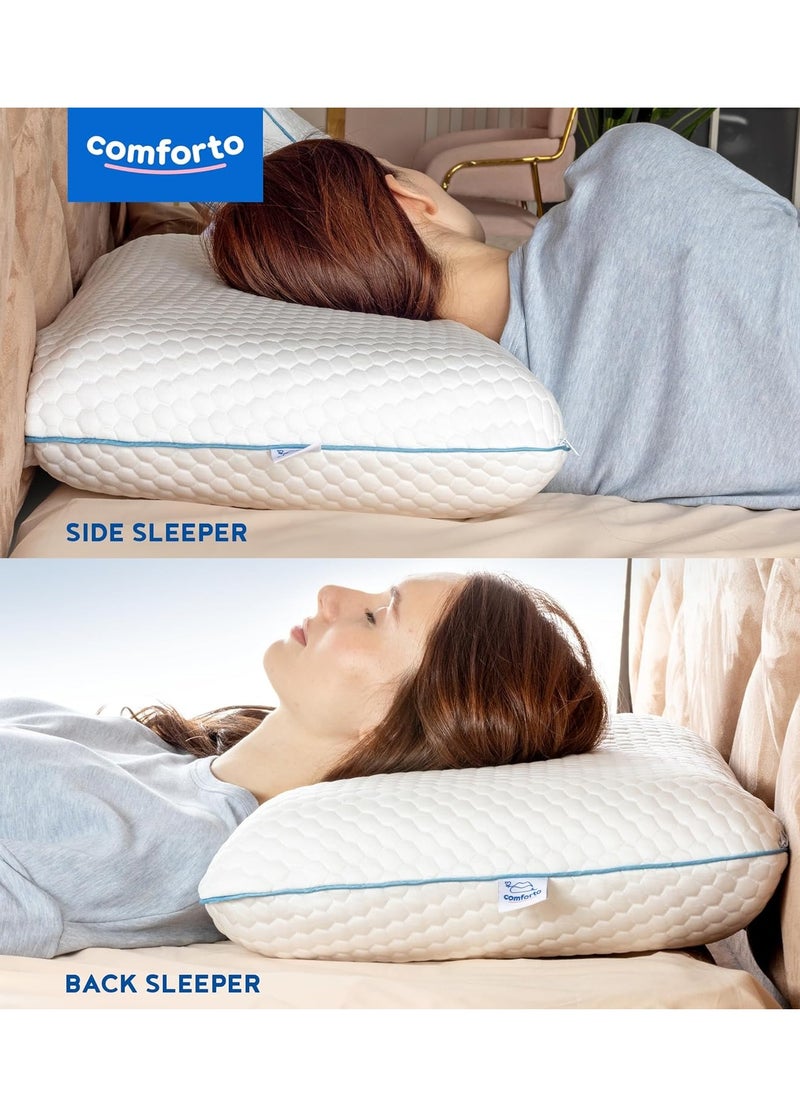 Comforto Classic Cooler Memory Foam Pillow 60x40x13 cm