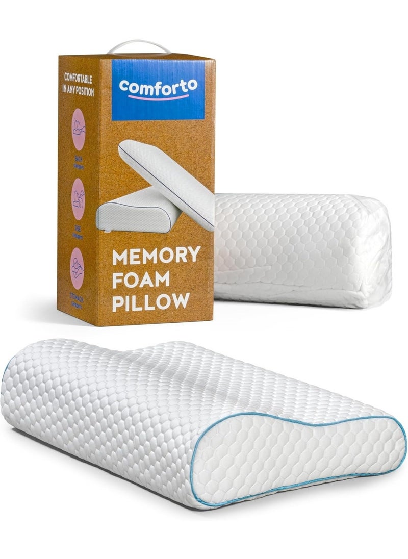 Comforto Child and Travel Memory Foam Pillow 50x30x11-8 cm