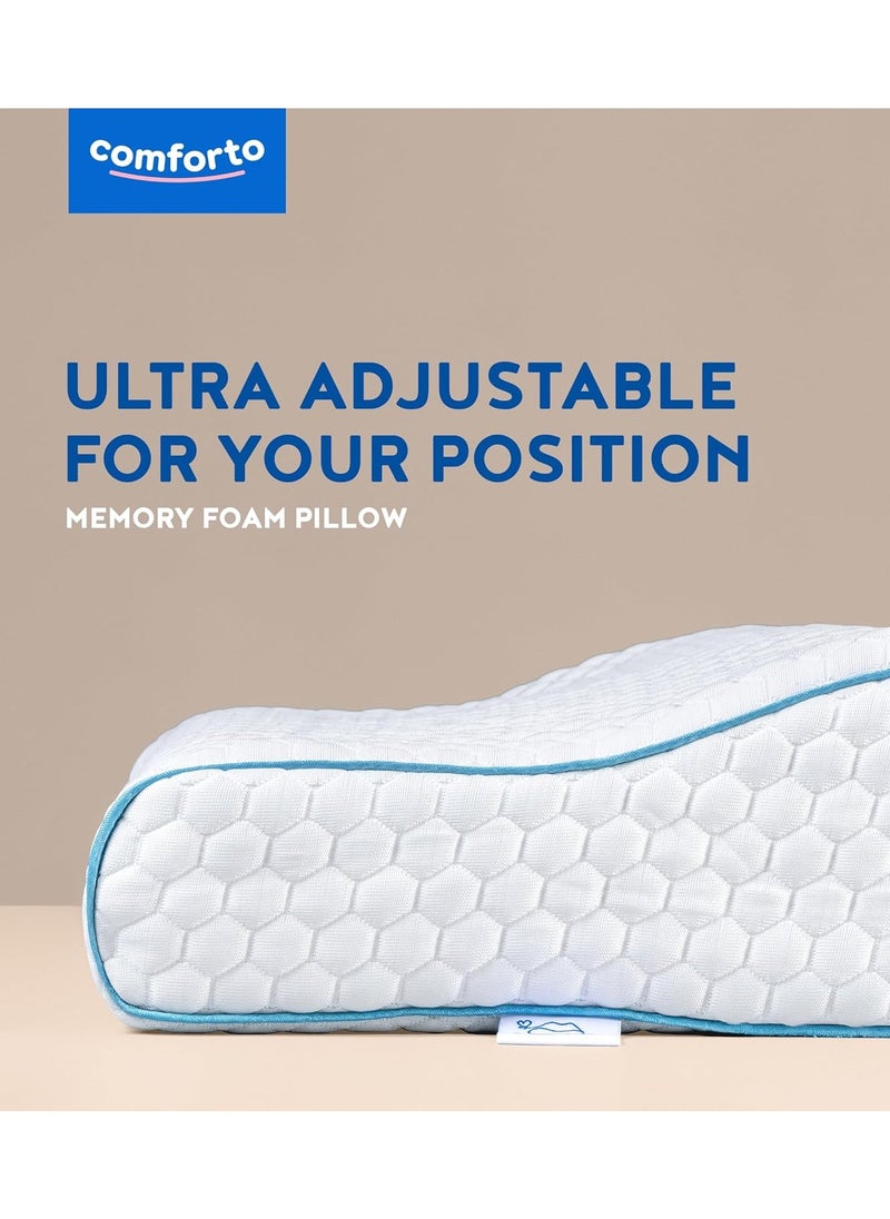 Comforto Child and Travel Memory Foam Pillow 50x30x11-8 cm